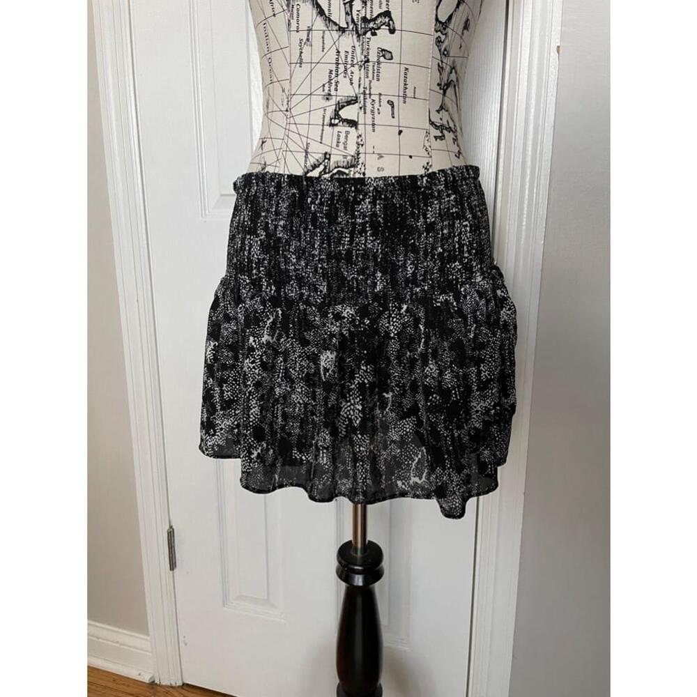 🎯Express Chiffon Vintage Y2K Pleated Abstract print Elastic Waist Goth coastal L